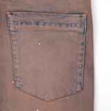 Solomon Rhinestone Straight Leg Denim - Maroon