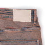 Solomon Rhinestone Straight Leg Denim - Maroon