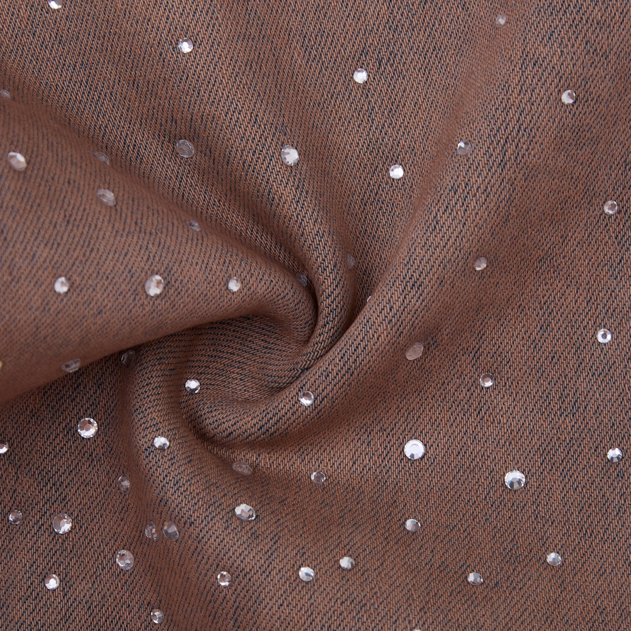 Solomon Rhinestone Straight Leg Denim - Maroon