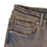 Solomon Rhinestone Straight Leg Denim - Light Blue