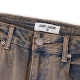 Solomon Rhinestone Straight Leg Denim - Light Blue