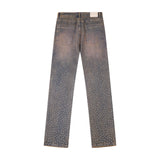 Solomon Rhinestone Straight Leg Denim - Light Blue