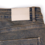 Solomon Rhinestone Straight Leg Denim - Light Blue