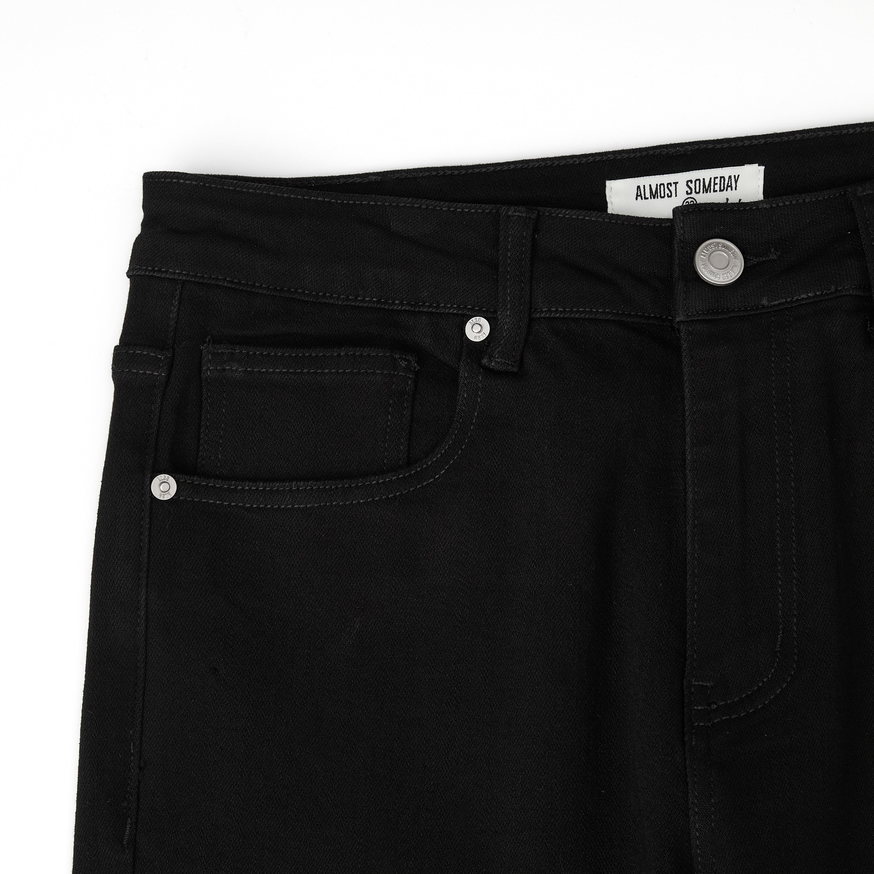 Solomon Rhinestone Straight Leg Denim - Black