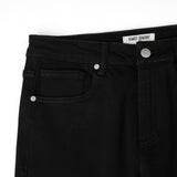 Solomon Rhinestone Straight Leg Denim - Black