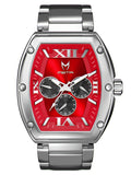 MJ128SS - MAJOR SILVER / RED / STEEL BAND