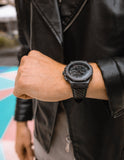 AM1023LB - AMBASSADOR BLACK / BLACK / LEATHER BAND