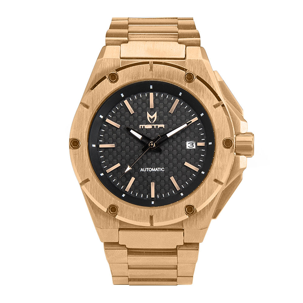 NOBLE AUTOMATIC / ROSE GOLD WITH CARBON FIBER - STAINLESS STEEL LINKS