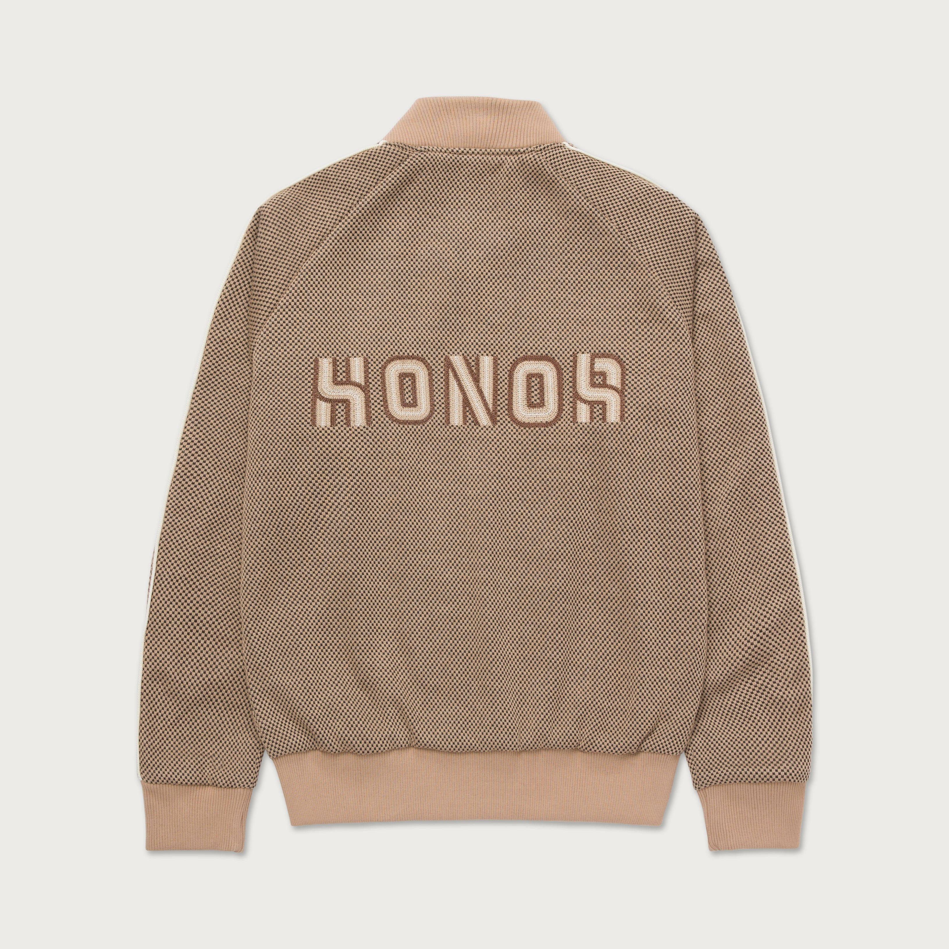 Novelty Knit Track Jacket - Brown