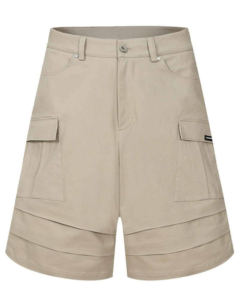 Pleated Pocket Utility Shorts