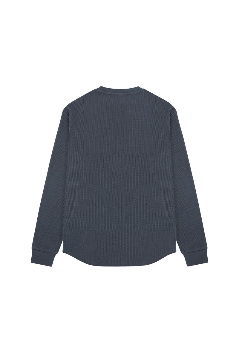Waffle Henley Long Sleeve Tee