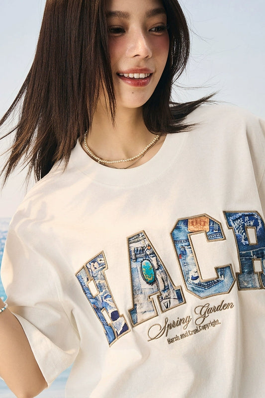 Vintage Turquoise Patchwork T-Shirt