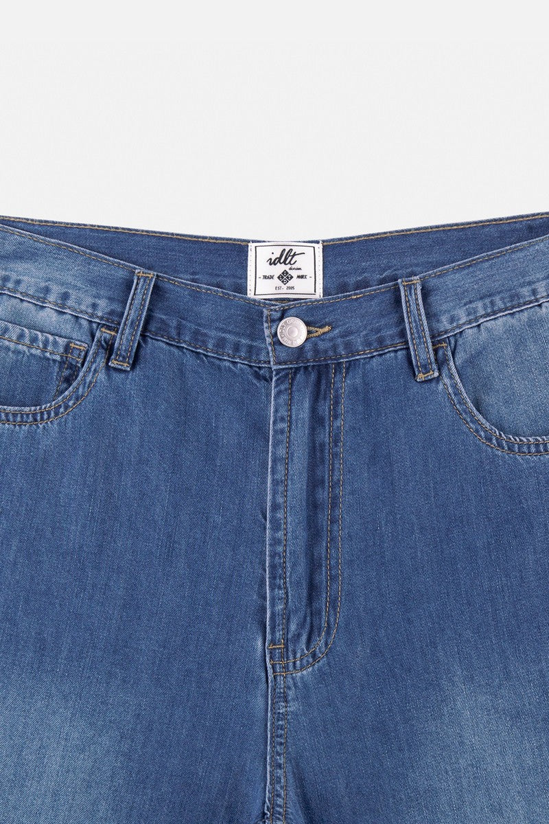 Cooling Washed Straight Jeans