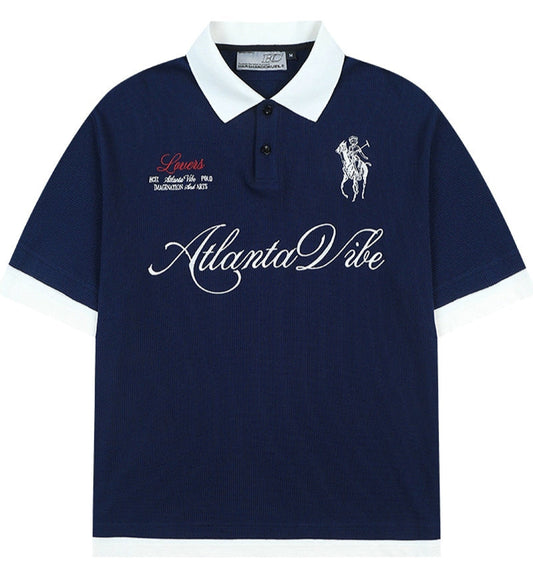 Layered Embroidered Crest Polo