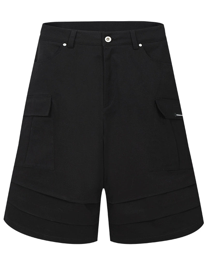 Pleated Pocket Utility Shorts