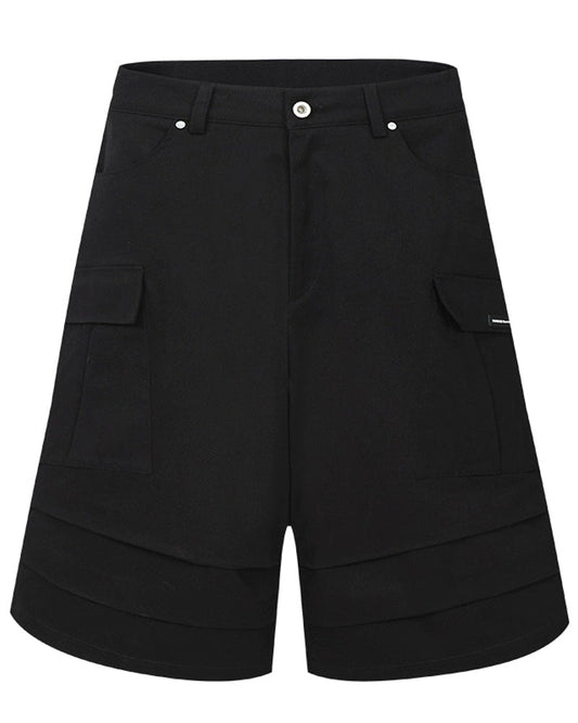 Pleated Pocket Utility Shorts
