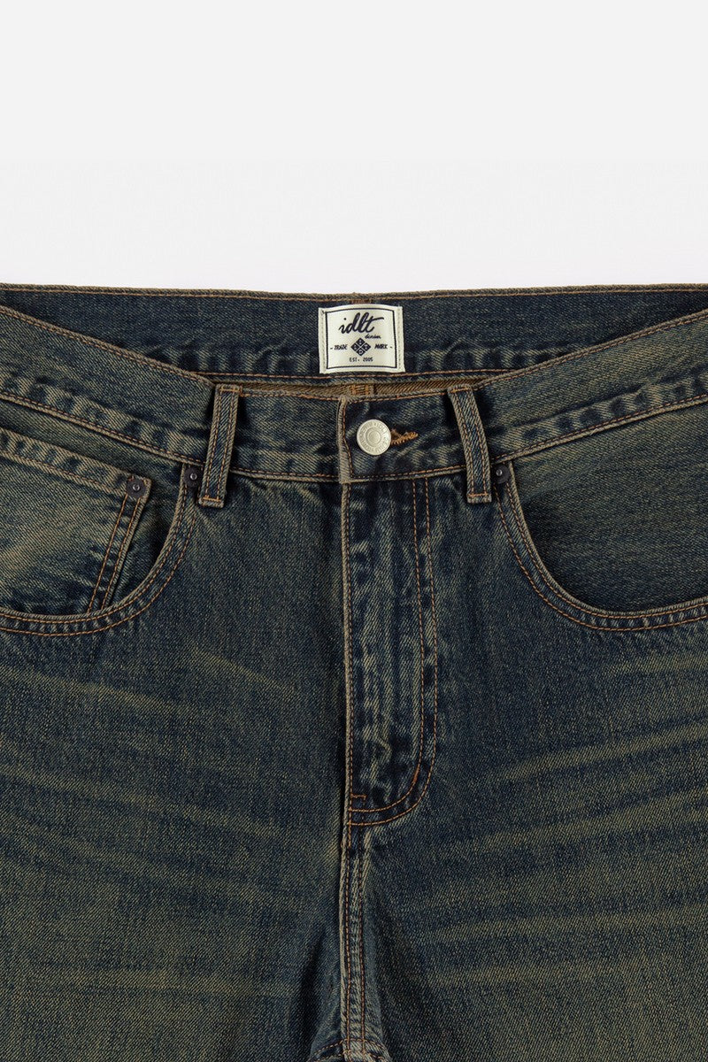 Washed Flare Whisker Jeans