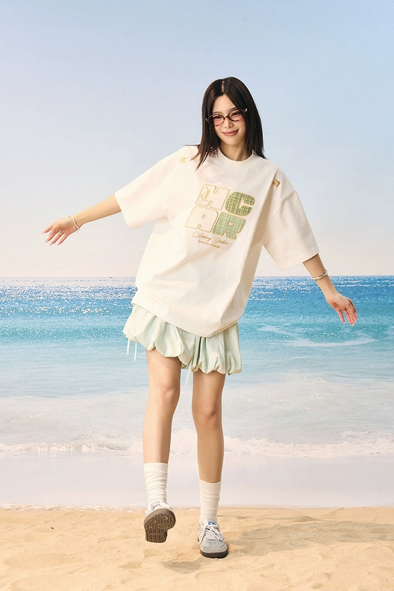 Woven Patchwork Retro T-Shirt