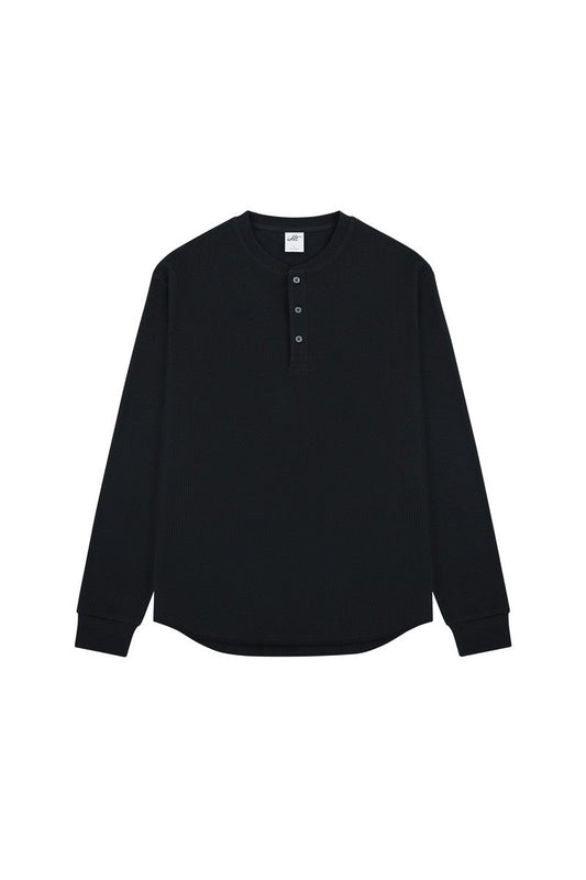 Waffle Henley Long Sleeve Tee