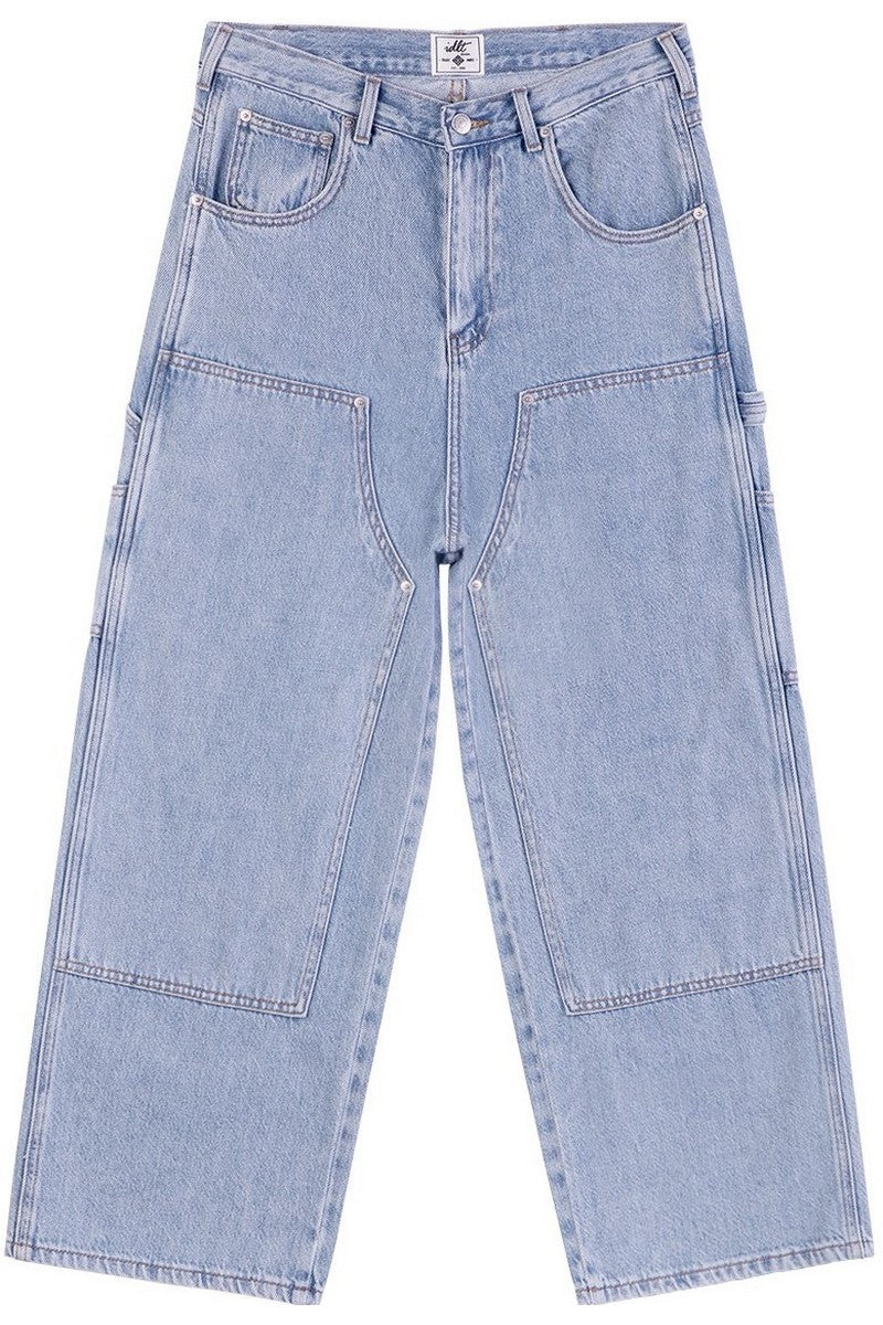 Washed Flare Work Jeans
