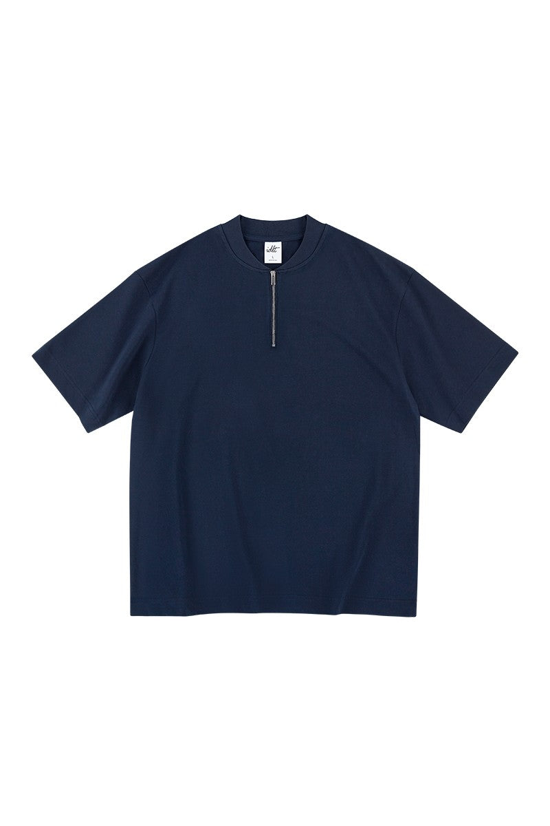 Zip Henley Cotton Tee