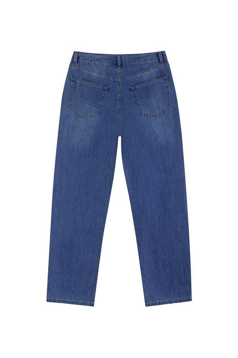 Cooling Washed Straight Jeans