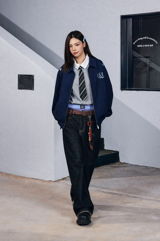 Reversible Embroidered Collar Jacket