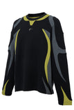 Retro Colorblock Waffle Sweatshirt