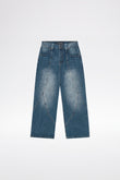 OUTERSEAM LOGO JEANS - Stonewashed Indigo Blue