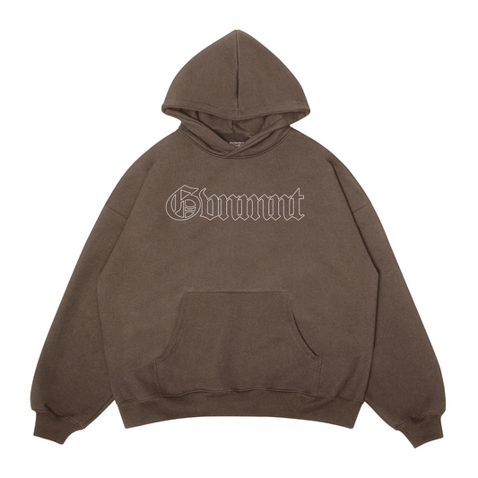 Old English Hollowed Hoodie - Chocolate