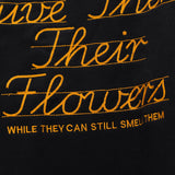 Give Them Their Flowers Raw Edge Crew Neck Black