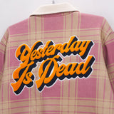 Flannel Trucker Jacket Wine/Cream