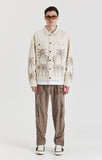 Beige Palm Denim Jacket