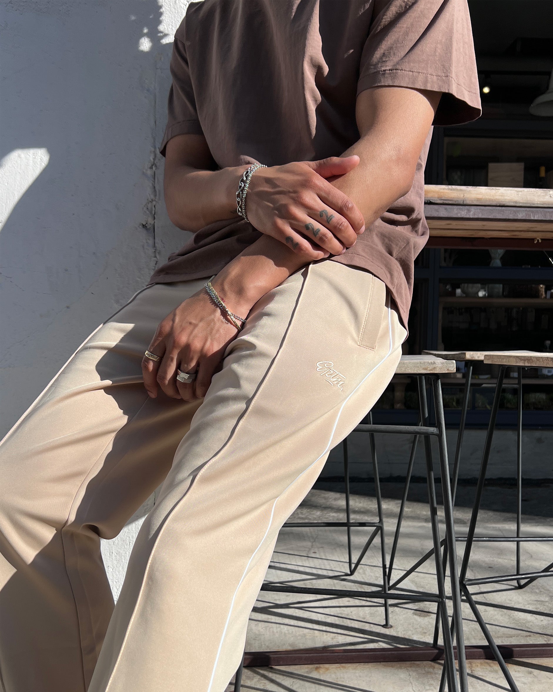 Perfect Piping Track Pants - Khaki