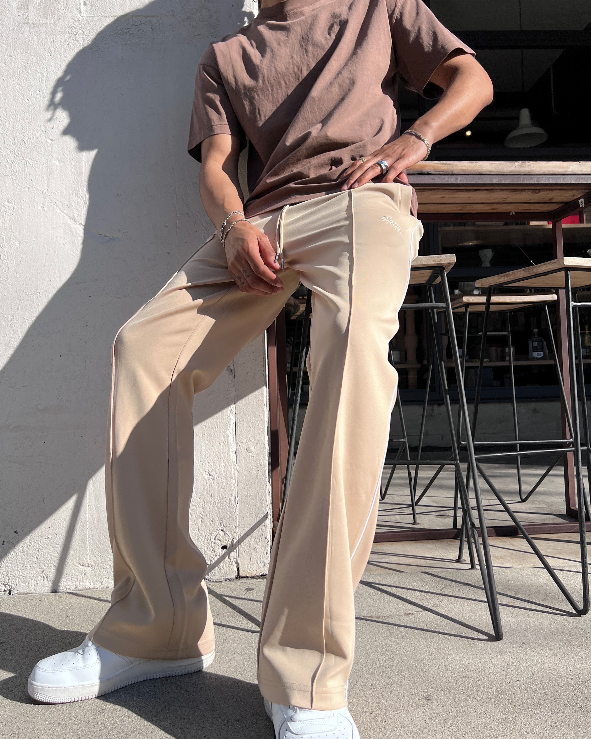 Perfect Piping Track Pants - Khaki