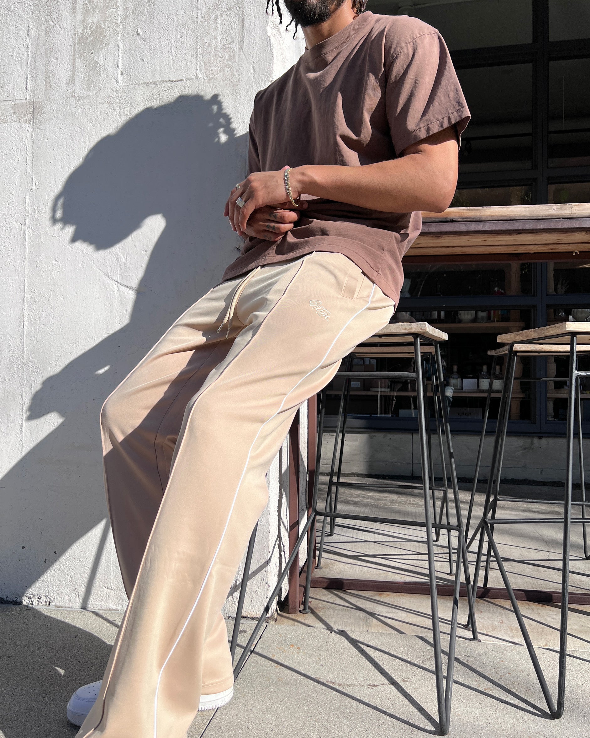 Perfect Piping Track Pants - Khaki