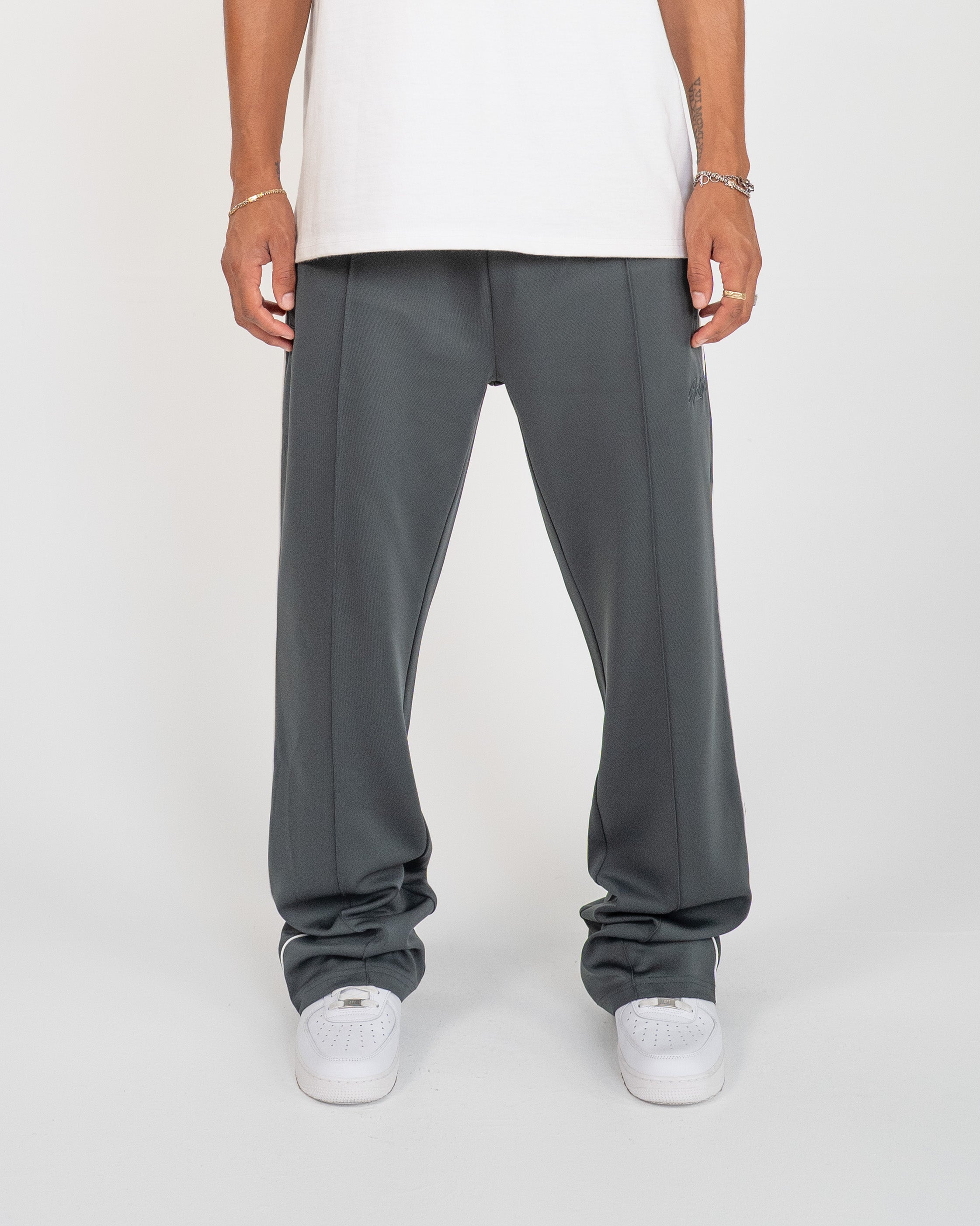 Perfect Piping Track Pants - Charcoal
