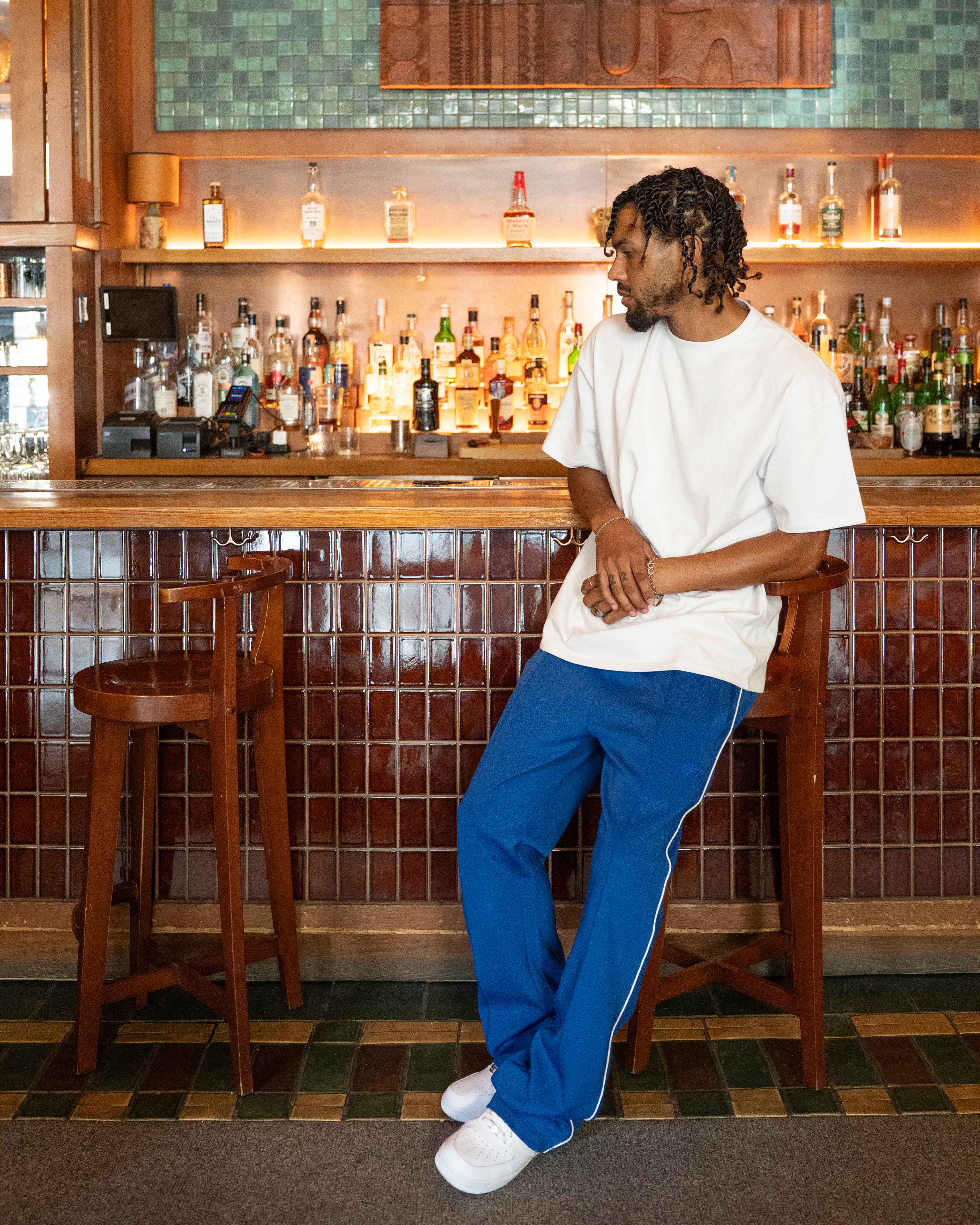 Perfect Piping Track Pants - Blue