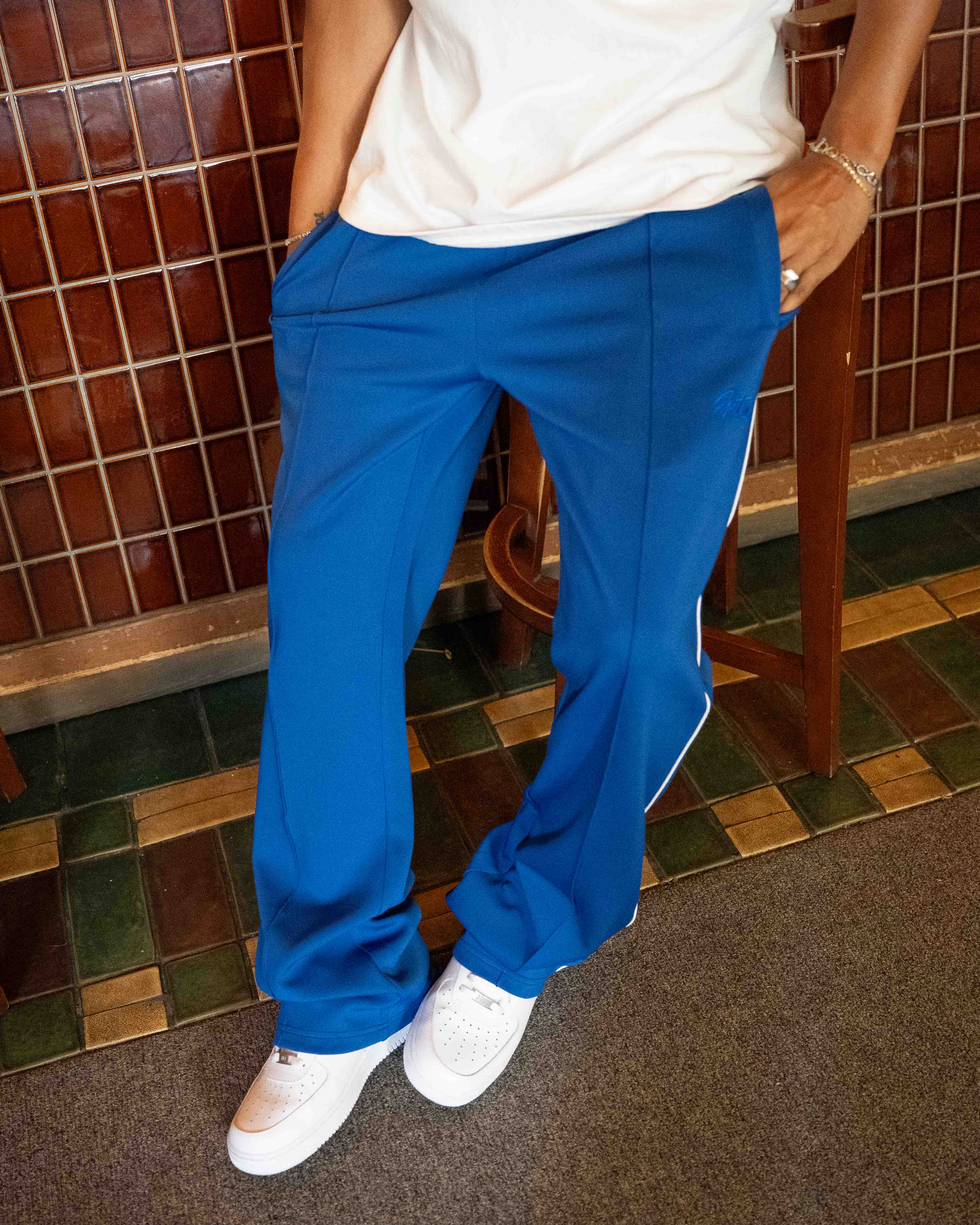 Perfect Piping Track Pants - Blue