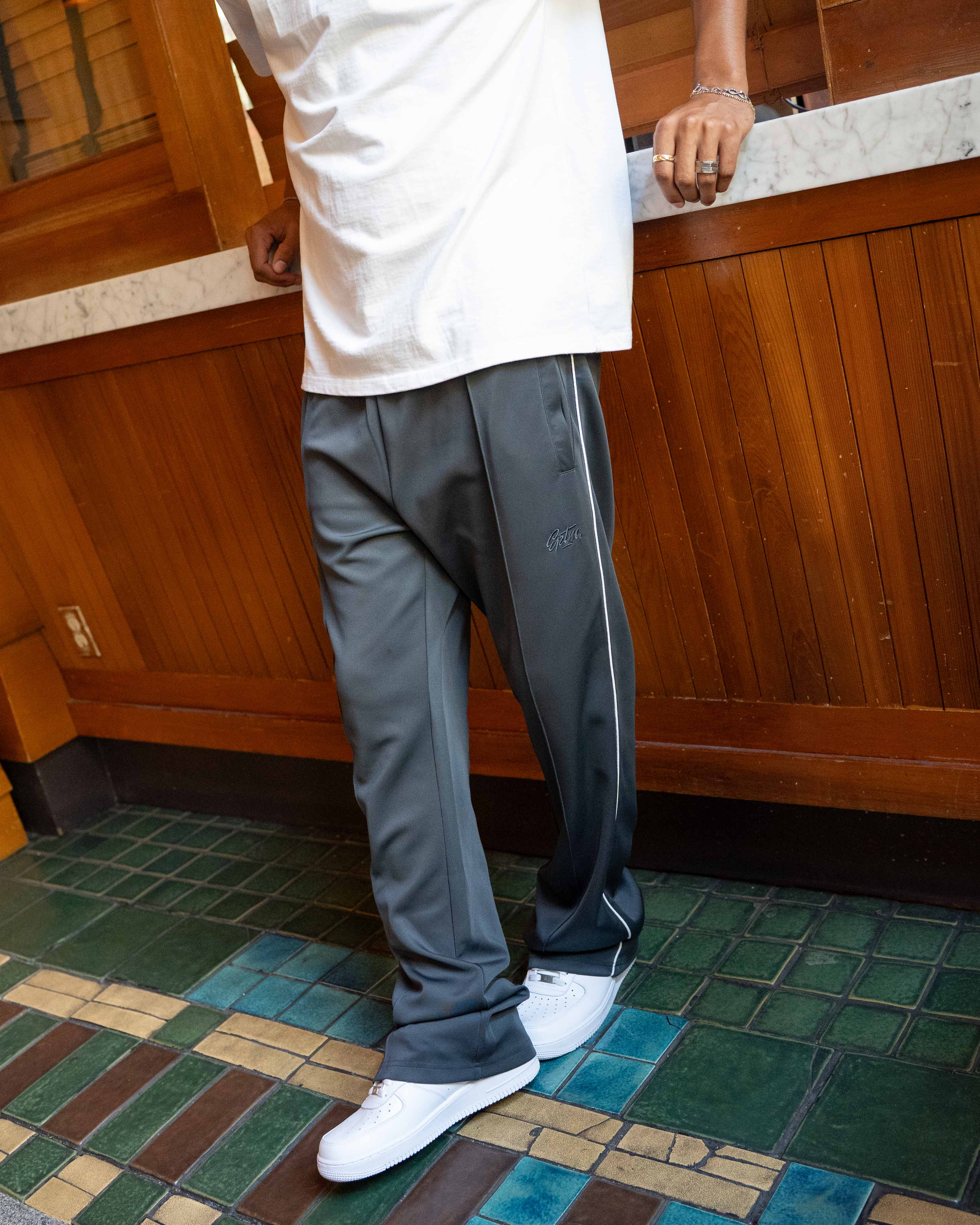 Perfect Piping Track Pants - Charcoal