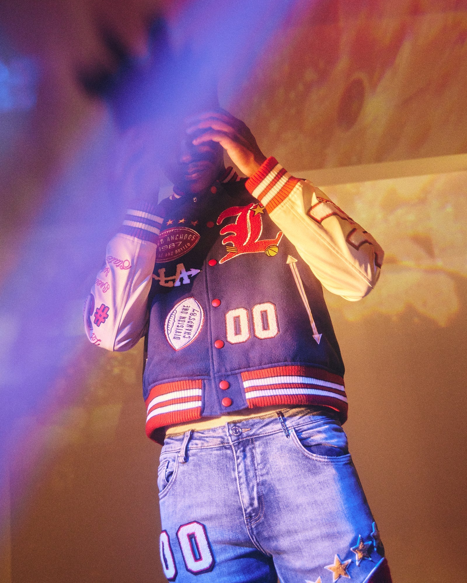 "Champion" Letterman Jacket (Blue/Red)