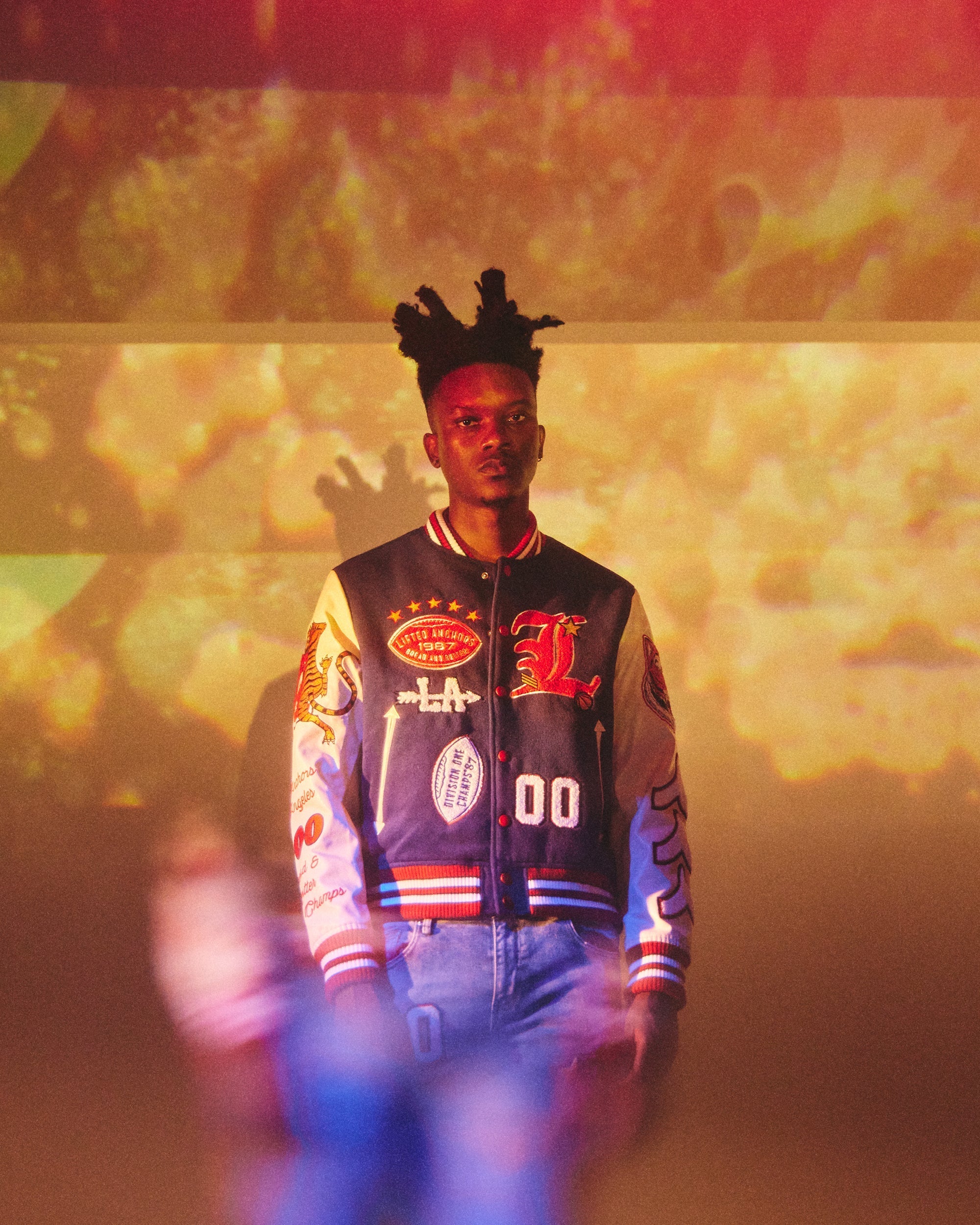 "Champion" Letterman Jacket (Blue/Red)