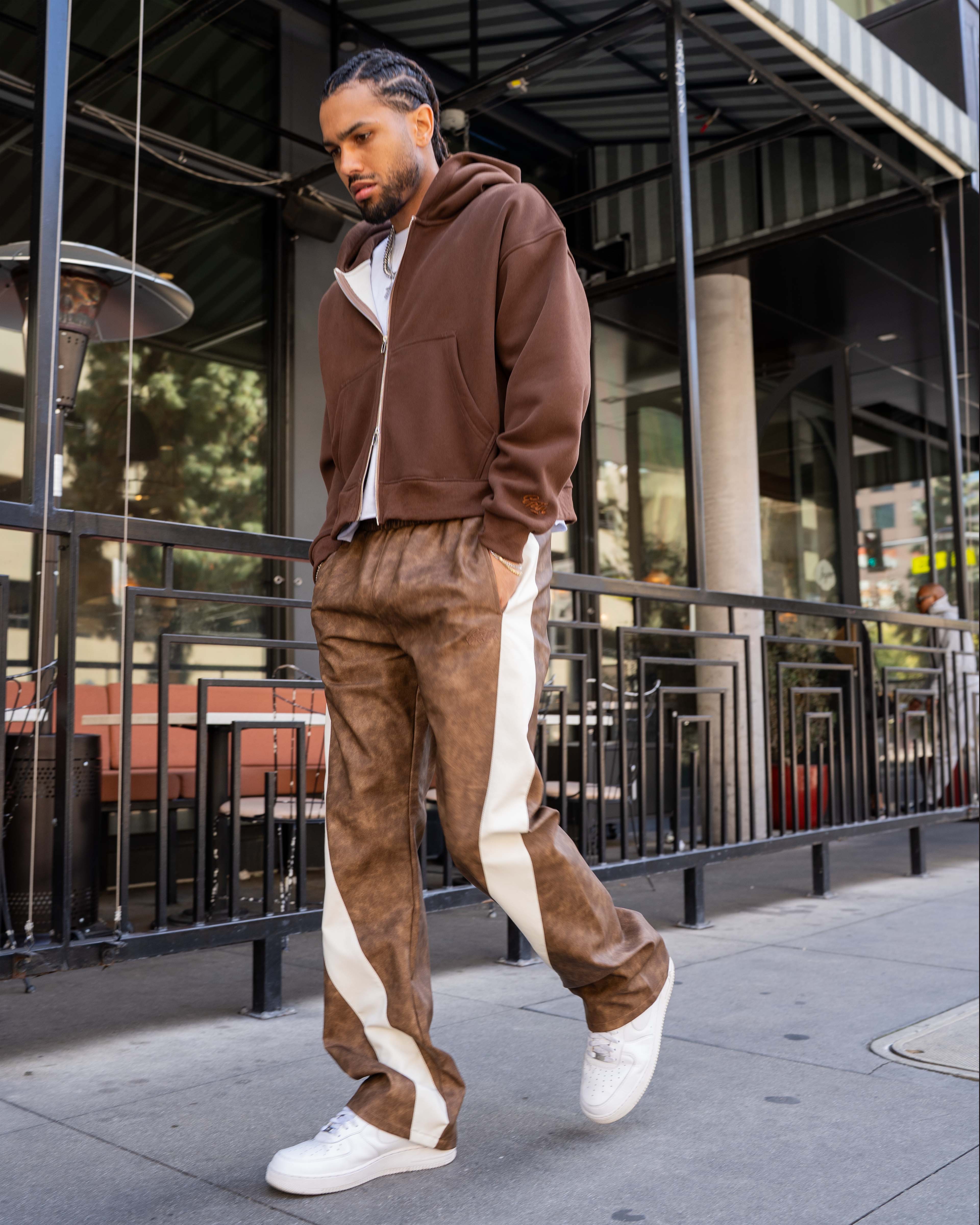 EPTM PU Twisted Pants - Brown