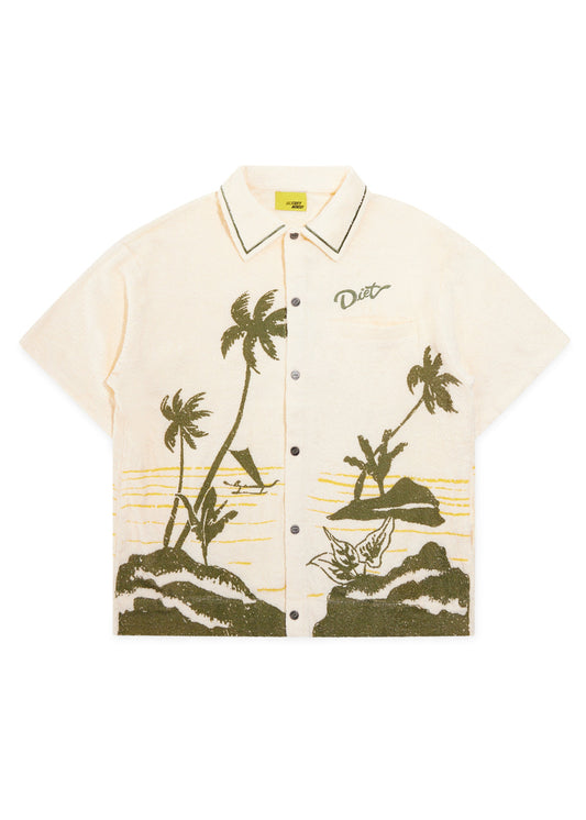 Palm Terry Shirt - Cream/Green