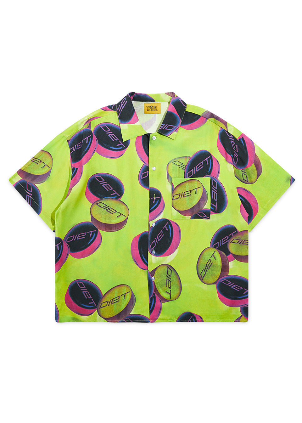 Pill Button Up Shirt - Volt Green