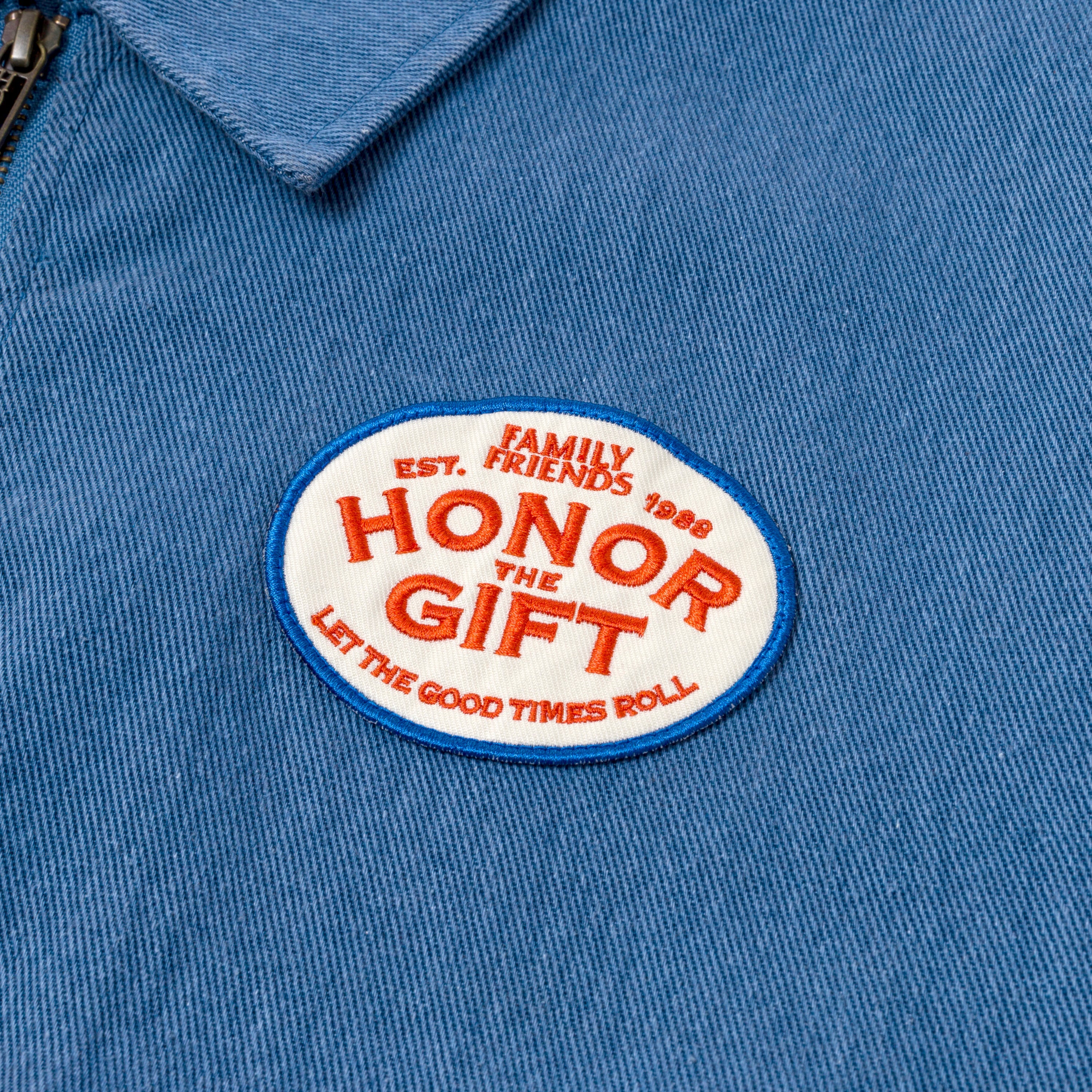 Twill Full Zip Shirt - Blue