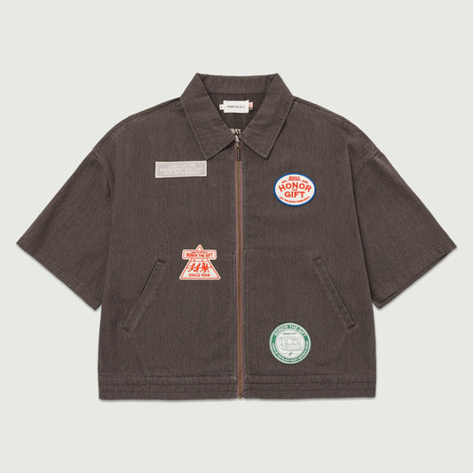 Twill Full Zip Shirt - Black