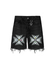 "Taboo" Jeweled Denim Short (Black)