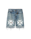 "Taboo" Jeweled Denim Short (Blue)