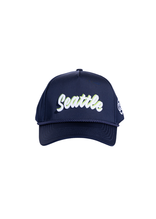 Seattle Souvenir Hat (Navy Satin)